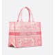 Dior Medium Dioriviera Dior Book Tote Candy Pink Toile de Jouy Embroidery