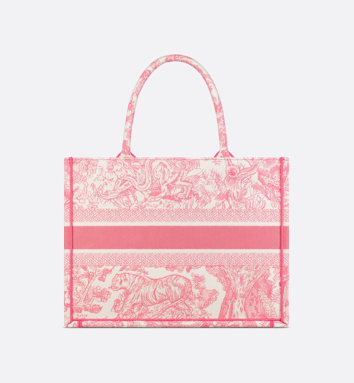 Dior Medium Dioriviera Dior Book Tote Candy Pink Toile de Jouy Embroidery