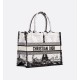 Dior Medium Dior Book Tote White and Black Paris Embroidery