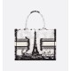 Dior Medium Dior Book Tote White and Black Paris Embroidery