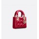 Dior Mini Lady Dior Bag Cherry Red Patent Cannage Calfskin