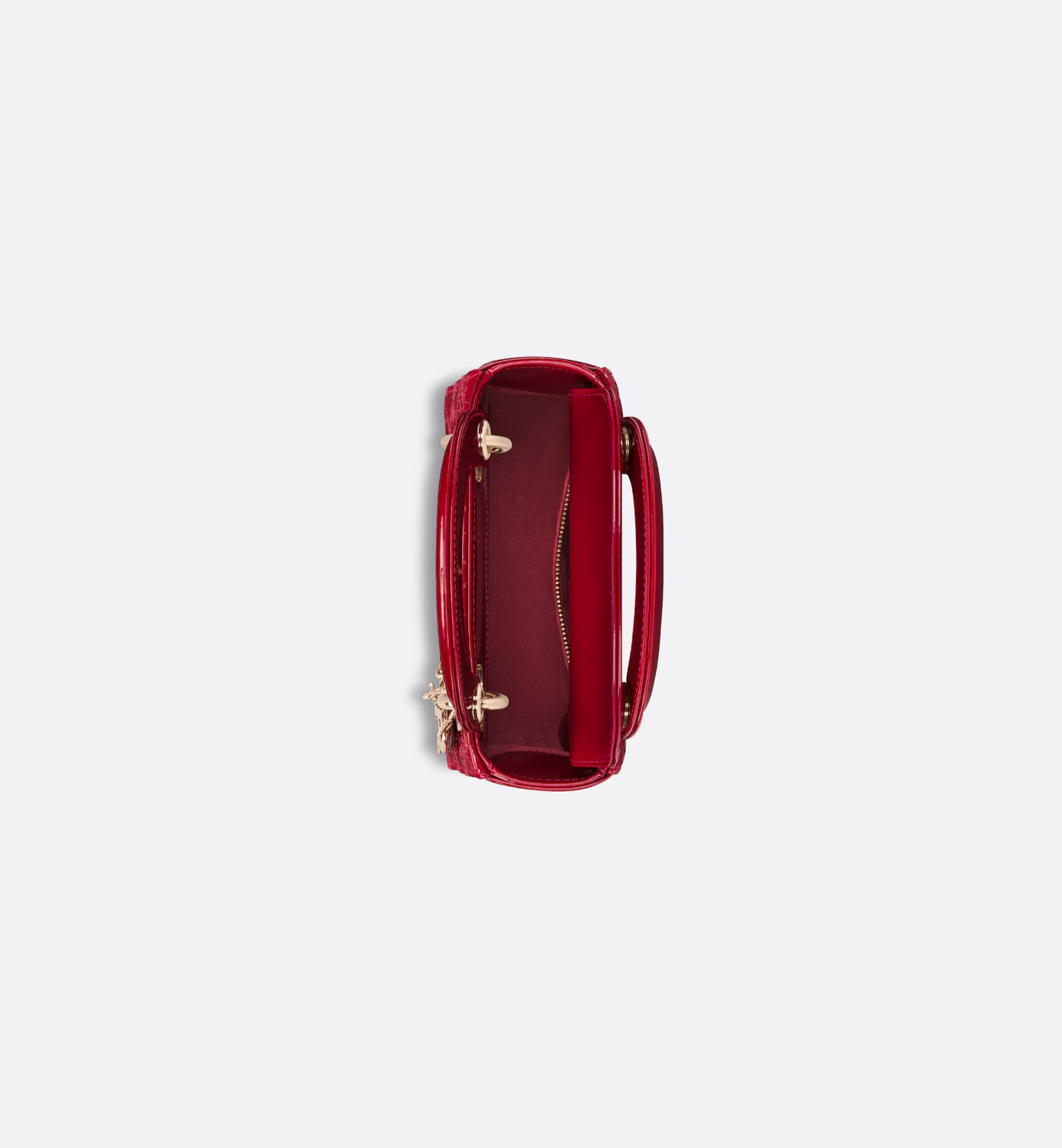 Dior Mini Lady Dior Bag Cherry Red Patent Cannage Calfskin