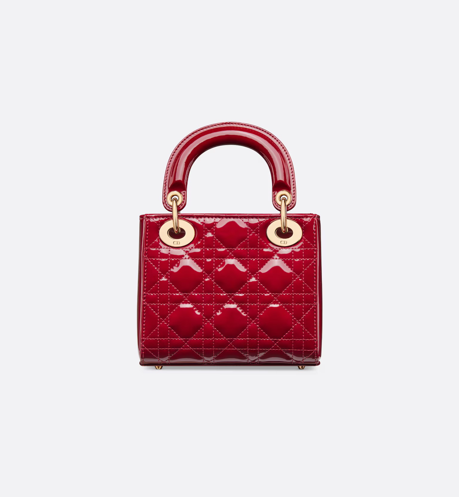 Dior Mini Lady Dior Bag Cherry Red Patent Cannage Calfskin