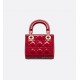 Dior Mini Lady Dior Bag Cherry Red Patent Cannage Calfskin