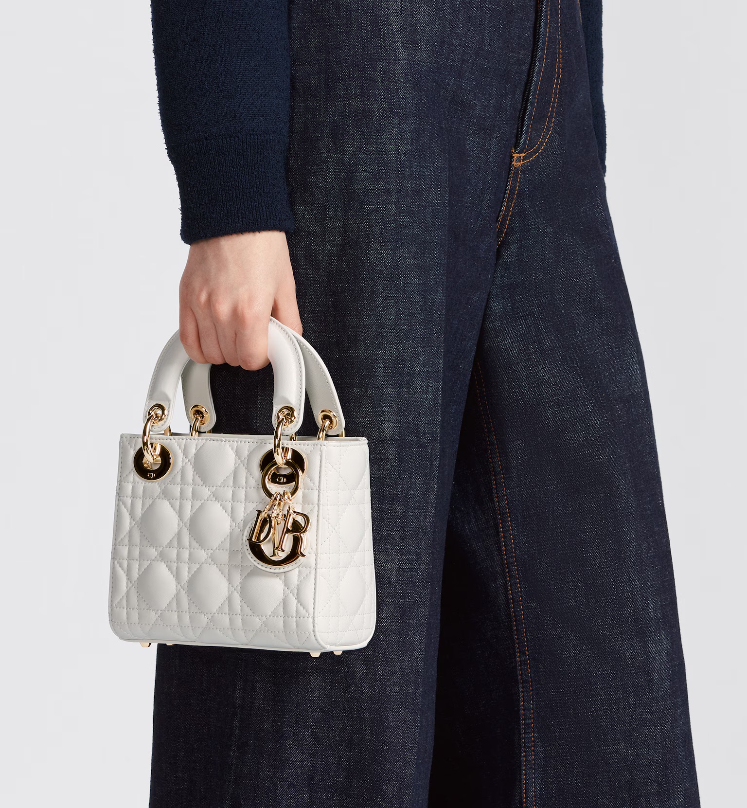 Dior Mini Lady Dior Bag Latte Cannage Lambskin