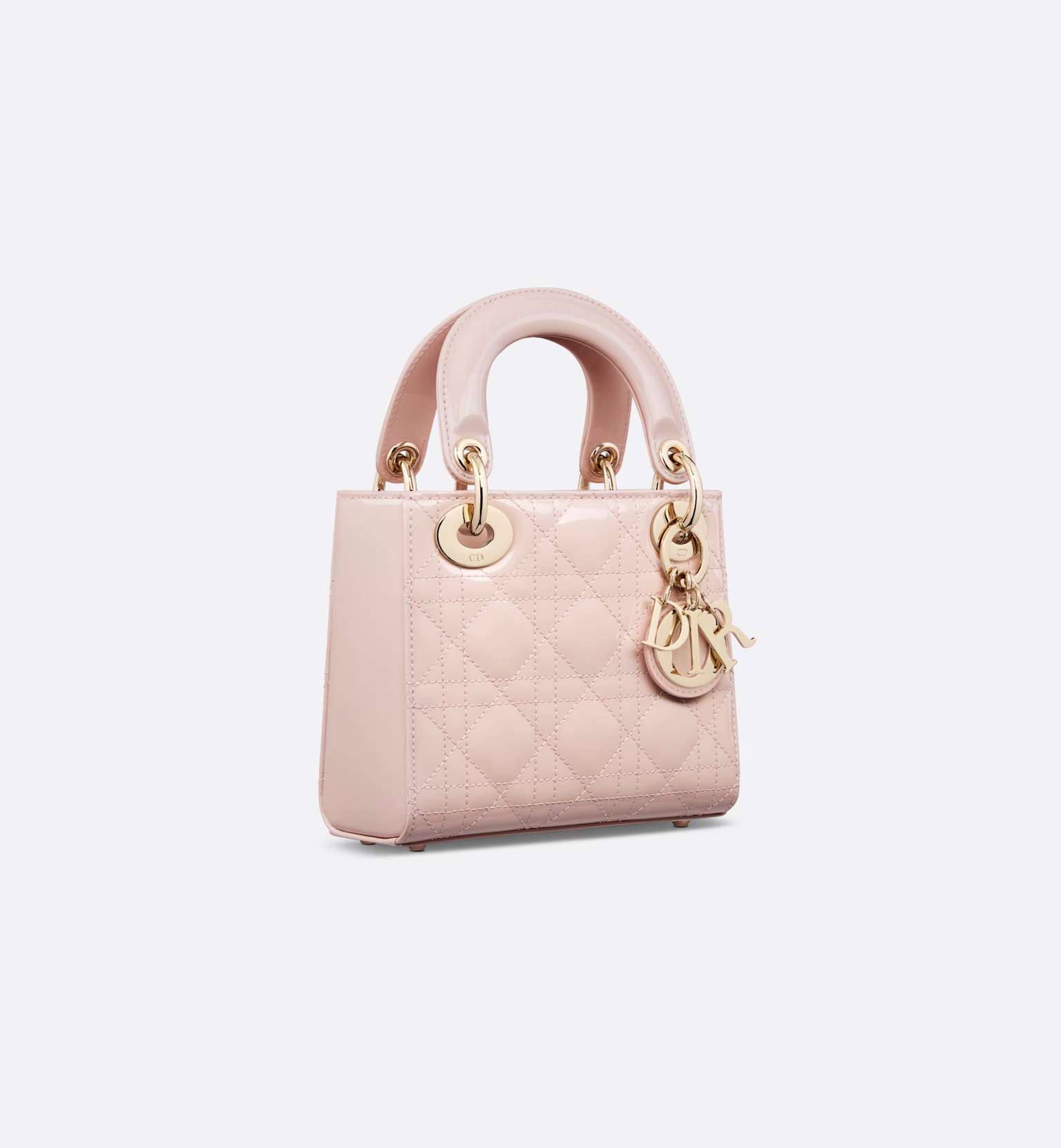 Dior Mini Lady Dior Bag Powder Pink Patent Cannage Calfskin