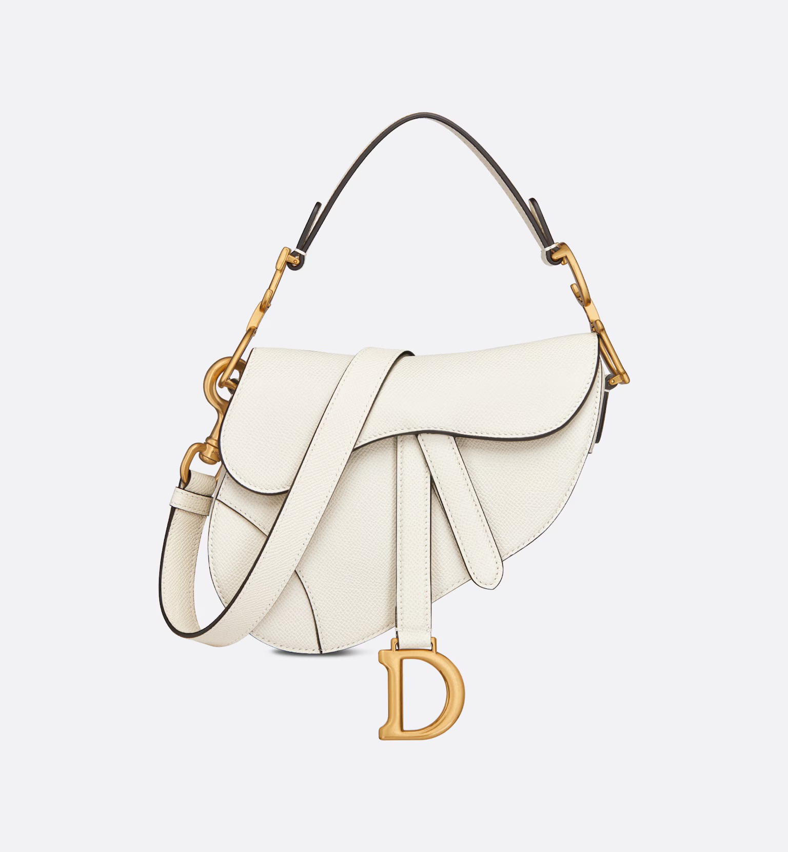 Dior Mini Saddle Bag with Strap Grained Calfskin