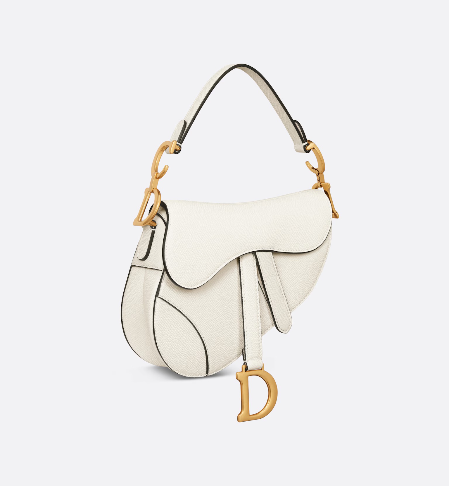 Dior Mini Saddle Bag with Strap Grained Calfskin