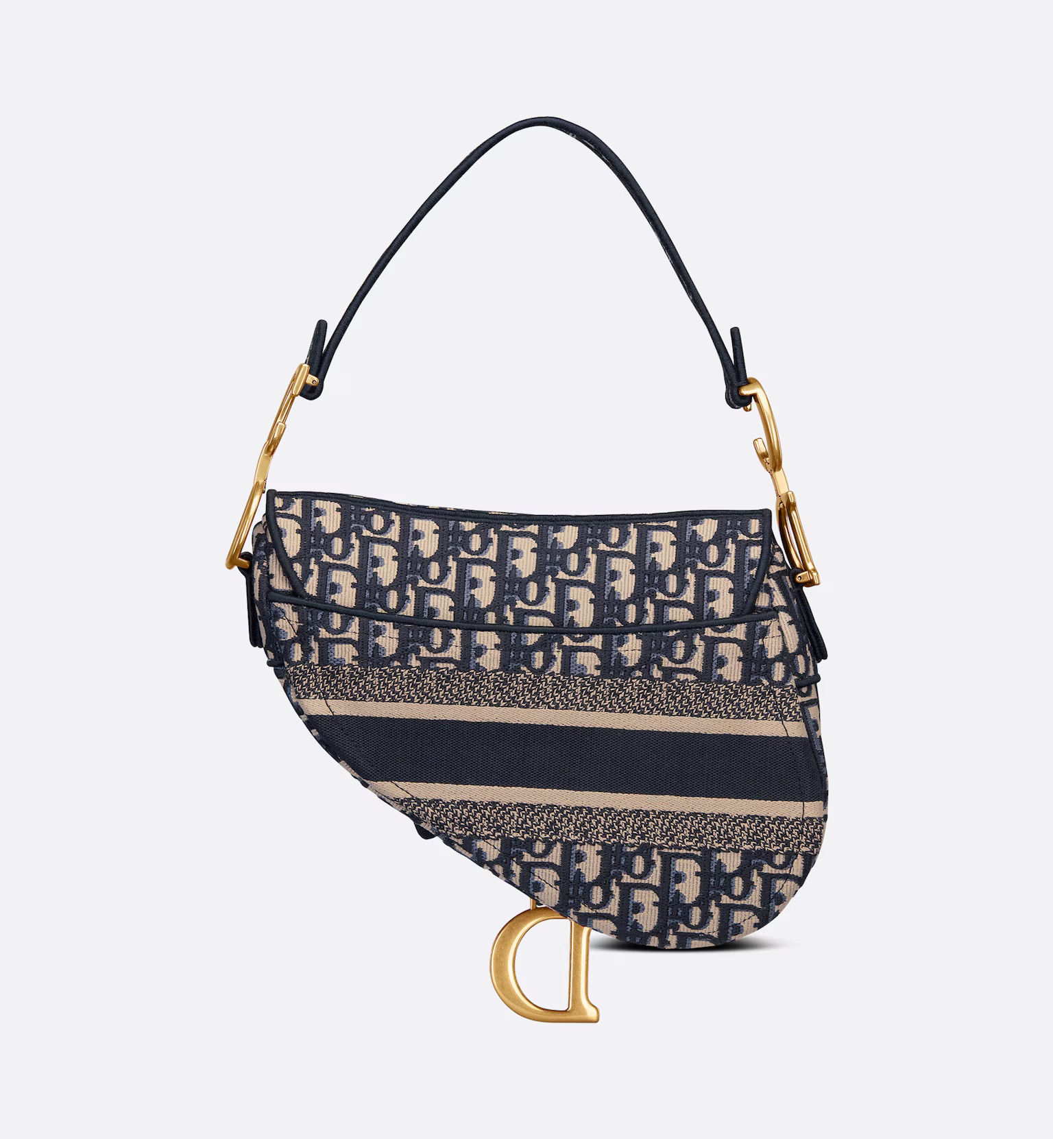 Dior Saddle Bag Blue Dior Oblique Embroidery