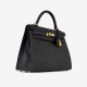 Hermès Kelly 32 Noir Epsom with Gold Hardware