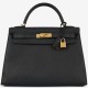 Hermès Kelly 32 Noir Epsom with Gold Hardware