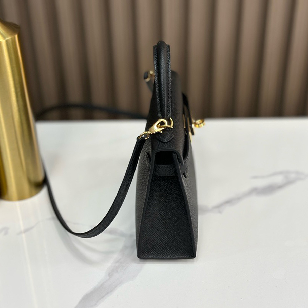 Hermès Kelly Mini Noir Epsom with Gold Hardware